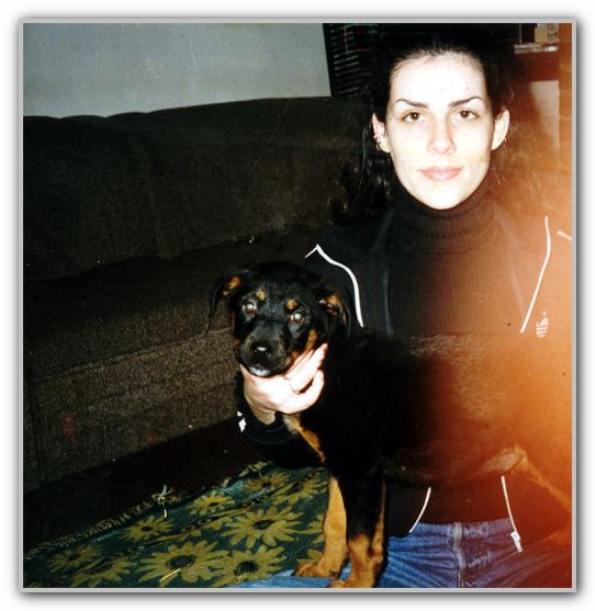 LJ holding puppy